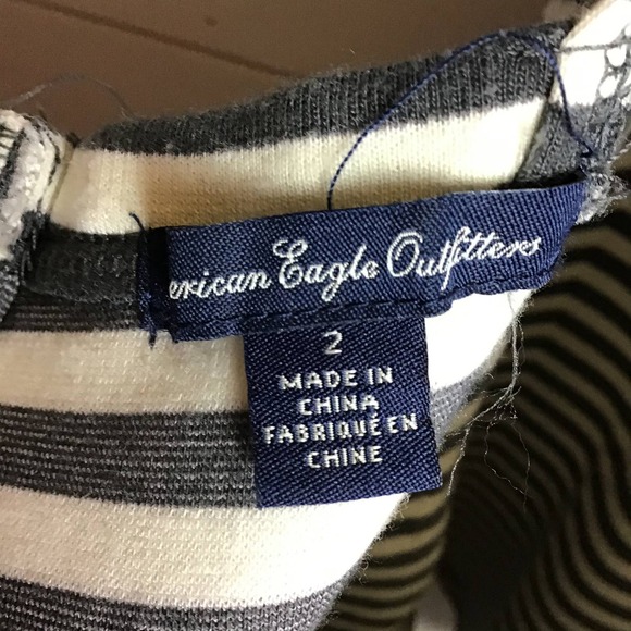 American Eagle Dress Womens 2 Blue Mini Striped Open Back Sleeveless Stretch - Picture 3 of 7